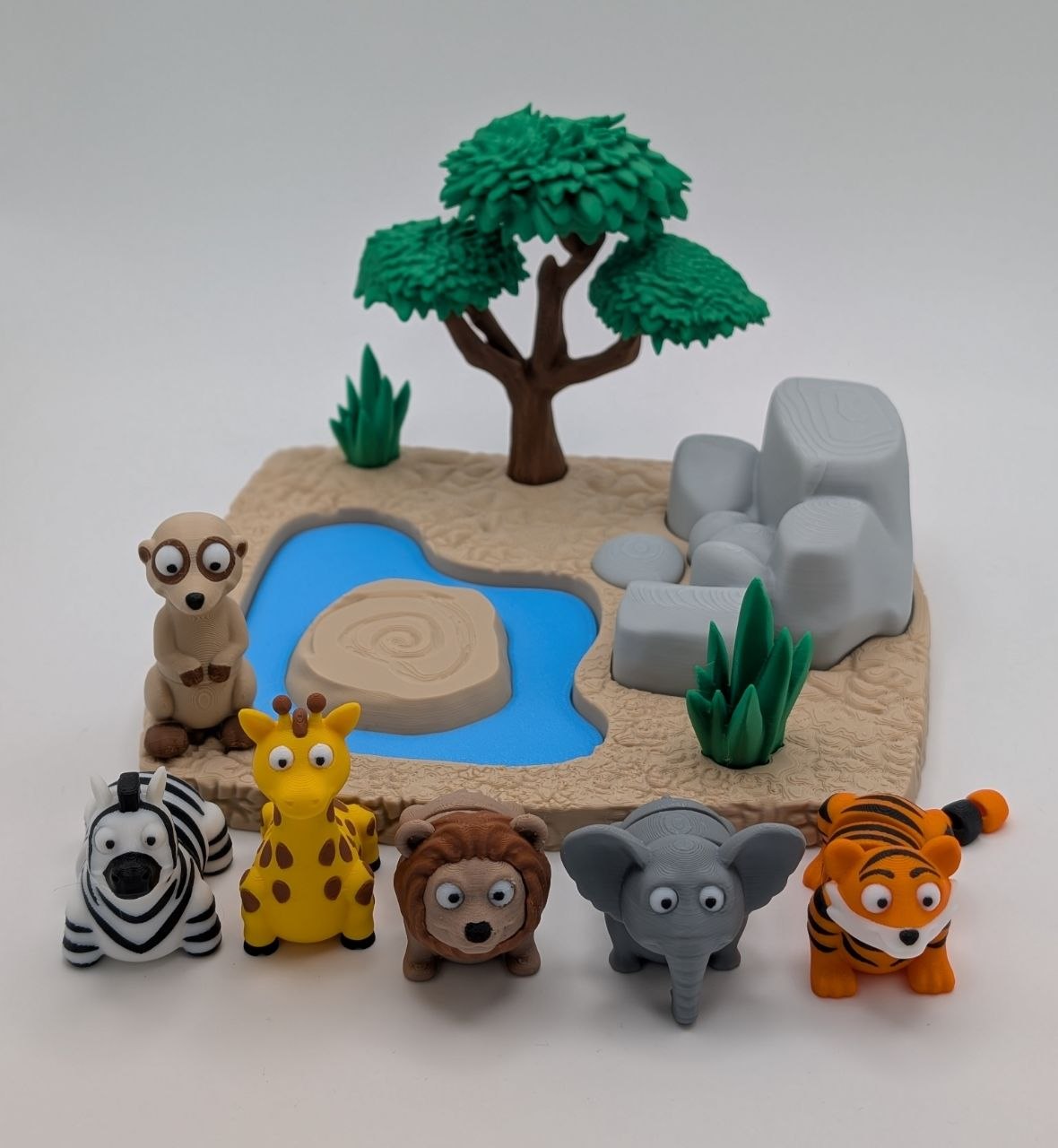 🦁🌿 Safari Playset with 3 Animals 🌿🦒