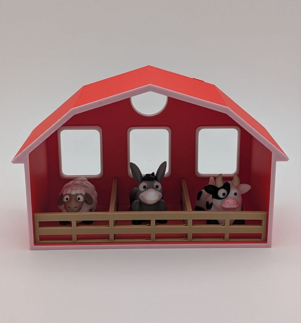🚜🐄 Barn Playset with 3 Animals 🐖🐑