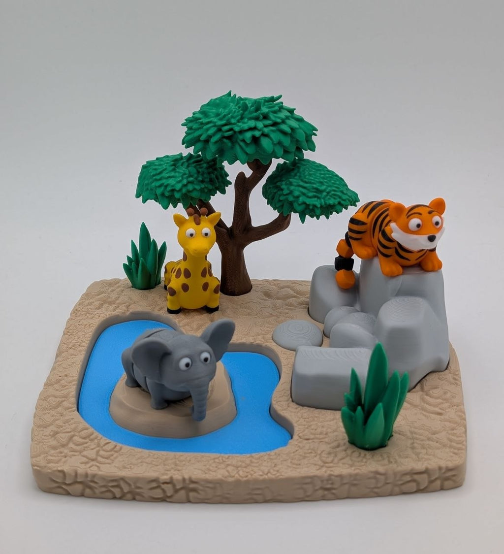 🦁🌿 Safari Playset with 3 Animals 🌿🦒