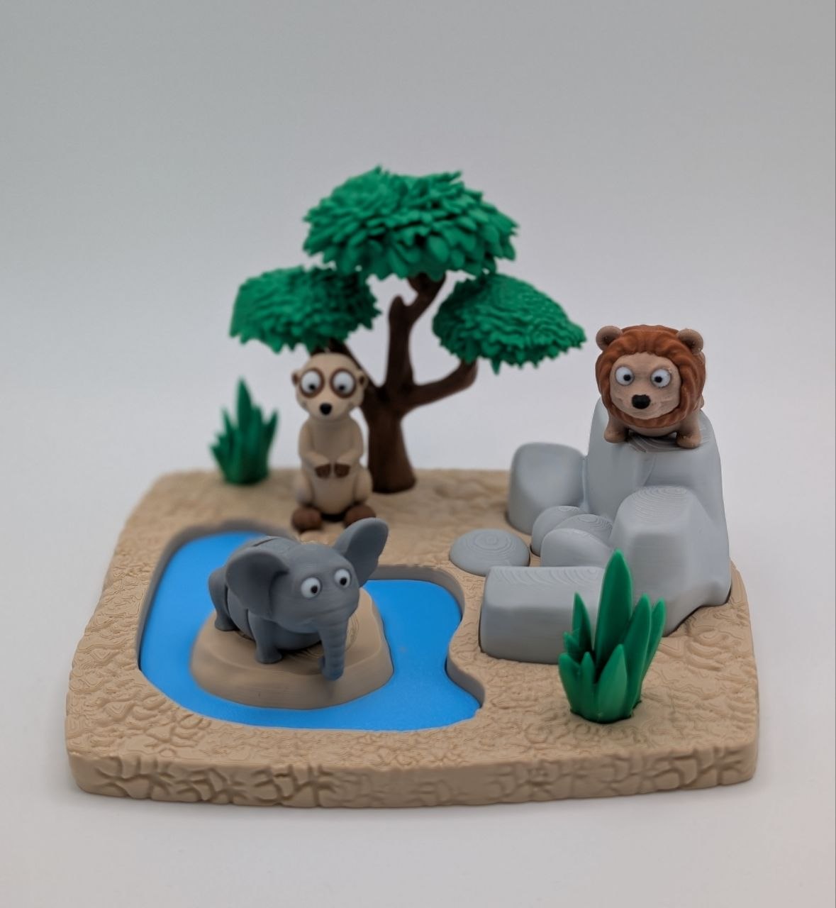 🦁🌿 Safari Playset with 3 Animals 🌿🦒